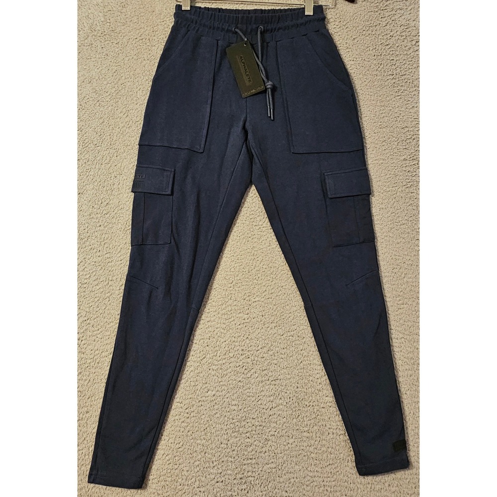 Alphalete Mens‎ Navy Blue Cargo Joggers Tapered Athletic Sweatpants Sz Small NEW